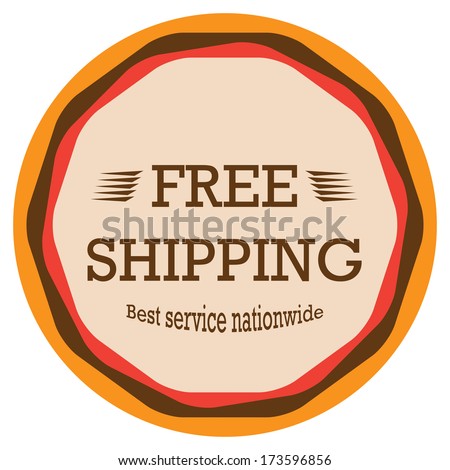 Stock fotó: Simple Oval Sign For Free Shipping Service Vintage Retro Design