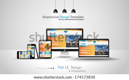 Foto stock: Modern Devices Mockups Fpr Your Business Projects Webtemplates Included