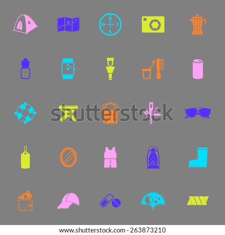 Camping Necessary Color Icons On Gray Background Stock foto © nalinratphi