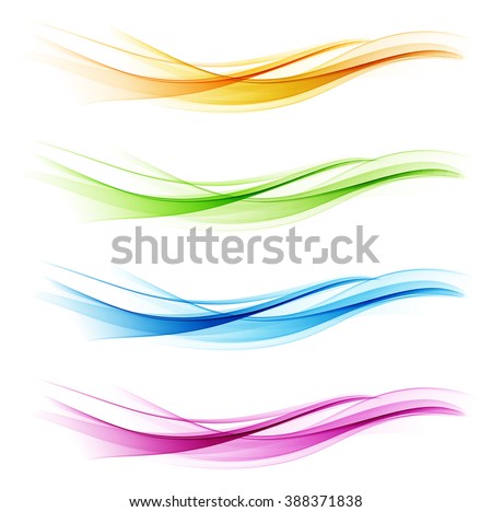 Stockfoto: Abstract Smooth Color Wave Vector Set On Transparent Background