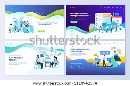 Social Media Management App Interface Template Foto stock © PureSolution