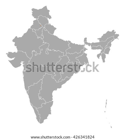 Map Of India Chandigarh Highlighted Foto stock © Schwabenblitz