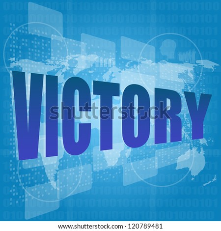 Victory Word On Digital Screen With World Map Zdjęcia stock © fotoscool