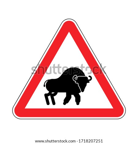 Buffalo Warning Sign Stok fotoğraf © MaryValery