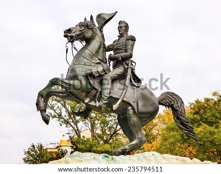 Сток-фото: Jackson Statue Lafayette Park White House Autumn Pennsylvania Av