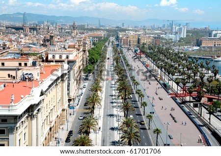 Passeig De Colom In Barcelona Catalonia Spain Foto stock © nito