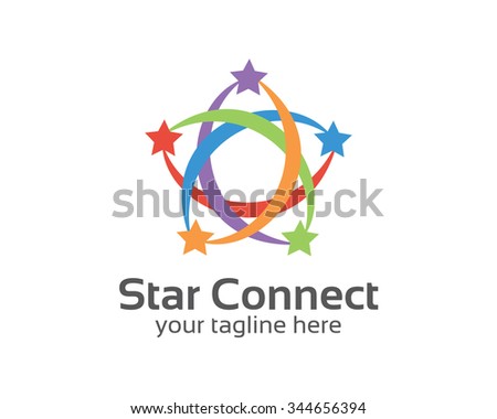 Stock fotó: Star Connected Loop Abstract Logo Design Template Simple Star L