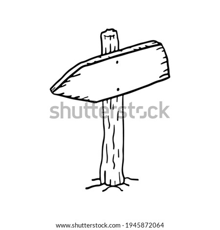 Stock photo: Outline Guidepost Arrow Icon On White Background