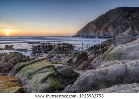 Sunset Over Gray Whale Cove State Beach Foto stock © yhelfman