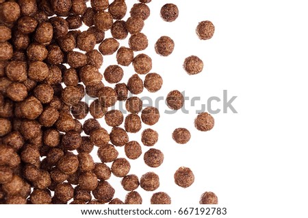 ストックフォト: Decorative Frame Of Chocolate Balls Corn Flakes Isolated With Copy Space Background