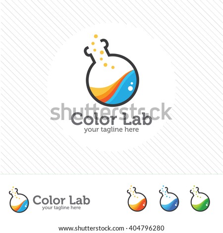 Сток-фото: Creative Chemical Colorful Logo Design For Brand Identity Comp