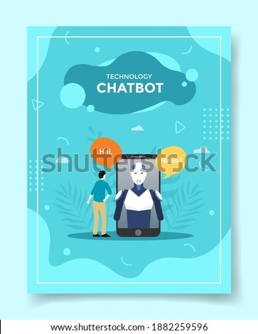 Stockfoto: Brochure Layout Mobile Ai Artificial Intelligent Chat Bot Suppor