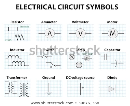 Foto stock: Electric And Electronic Icons Electric Diagram Symbols Resistors