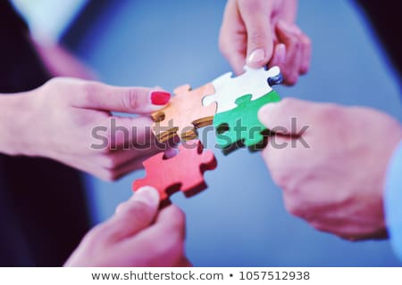 Stok fotoğraf: Group Of Business People Assembling Jigsaw Puzzle