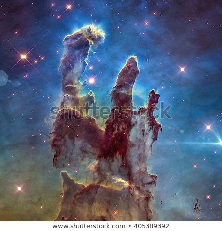 Foto stock: Mystical Pillar With Stars And Planets