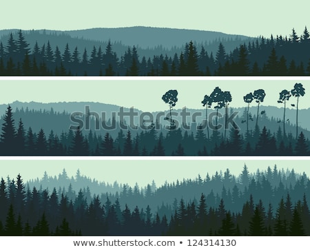 Foto stock: Landscape With Tree Silhouettes