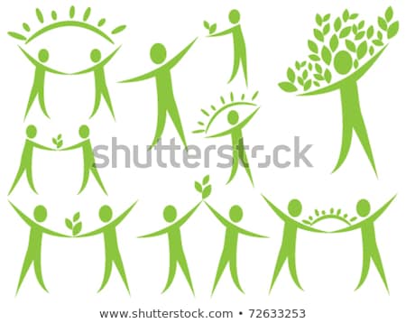 Stock photo: Human Figure With Green Leaves  Abstract Ecological Concept