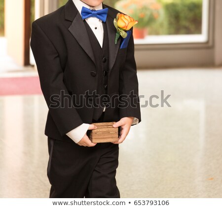 Сток-фото: Page Boy Handing Wedding Ring To Groom