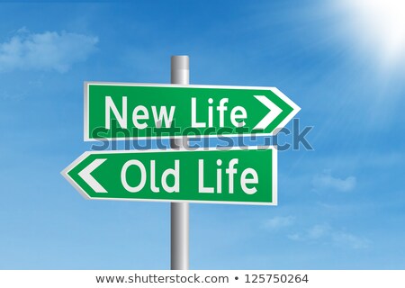 Stok fotoğraf: New Life On Green Highway Signpost