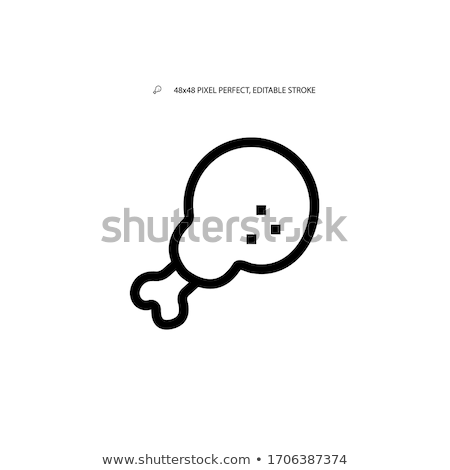 Stock photo: Chicken Leg Line Icon