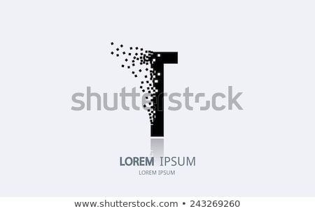Сток-фото: Letter T Logo Concept Design With Particles