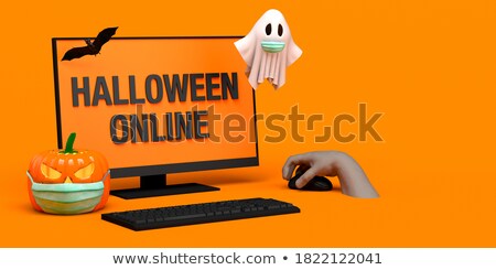 Stock photo: Zombie With A Carved Pumpkin