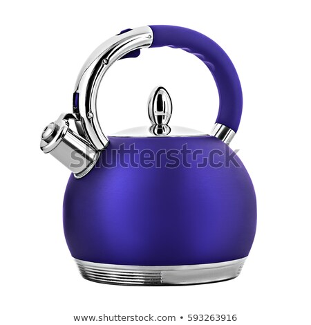 Сток-фото: Purple Kettle Isolated On White