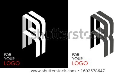 Foto stock: Black And White Stripes Letter R 3d