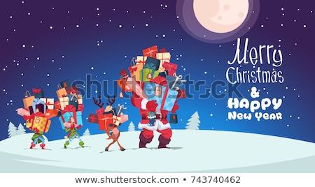 Foto stock: Elf Winter Season Helper Of Santa Claus Vector