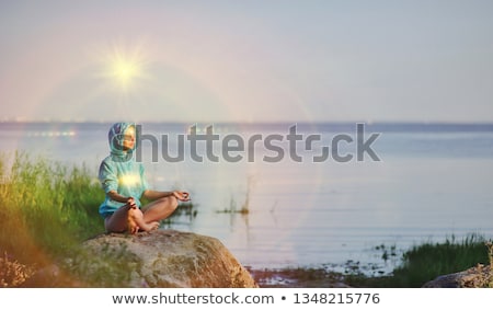 Stock fotó: Divine Buddhas Sitting Silhouette