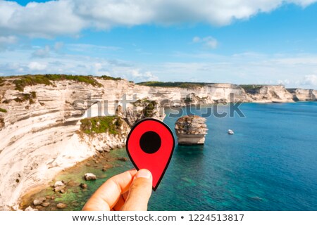 ストックフォト: Red Marker At The Cliffs Of Bonifacio Corse