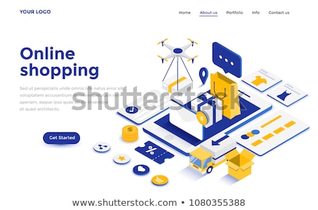 Stock fotó: Flat Isometric Vector Landing Page Template Of Easy Shopping E Commerce