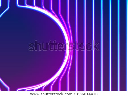 Foto stock: Neon Lines Background With Glowing 80s New Retro Vapor Wave Style