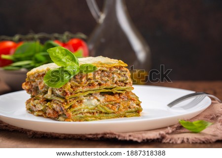 Stock photo: Fresh Lasagna With Ragu Sauce