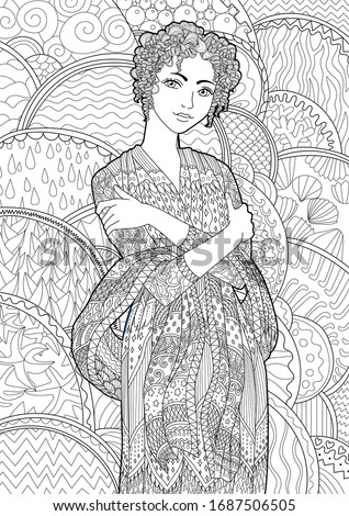 Stock photo: Pretty Young Woman Vector Illustration Isolated On White Backgr