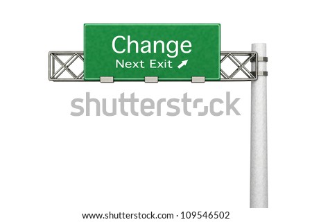 Сток-фото: 3d Illustration Highway Sign The Next Exit Change Isolated On