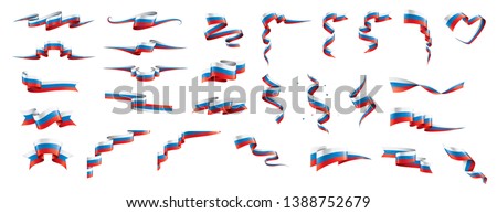 Foto stock: Russia Flag Ribbon Isolated Russian Symbol National Tape State