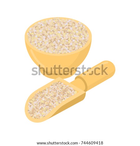 Wheat In Wooden Bowl Isolated Groats In Wood Dish Grain On Whi Foto stock © MaryValery
