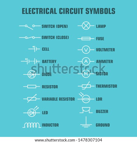 Stock foto: Electric And Electronic Circuit Diagram Symbols Set Of Electrical Connectors Sockets Plugs And Jac