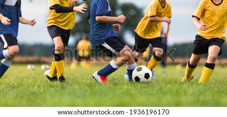 Child Playing With Soccer Ball On Grass Venue Little Kid Holdin ストックフォト © matimix