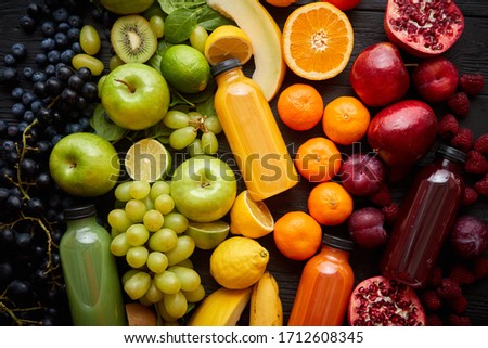 Stock foto: Various Healthy Fruits And Vegetables Formed In Rainbow Composition