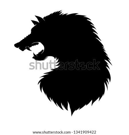 Сток-фото: Silhouette Of Werewolf Head Fairtale Character Of Ancient Mythology Fictional Animal