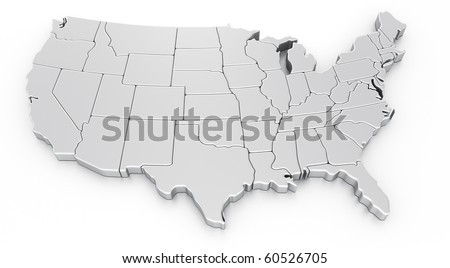 [[stock_photo]]: 3d Rendered Map Of Usa