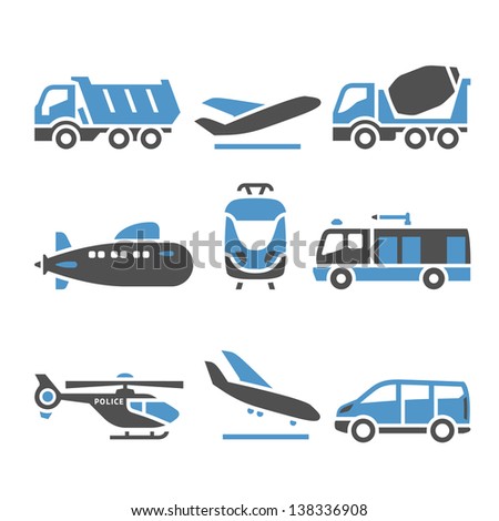 Сток-фото: Transport Icons - A Set Of Eleventh