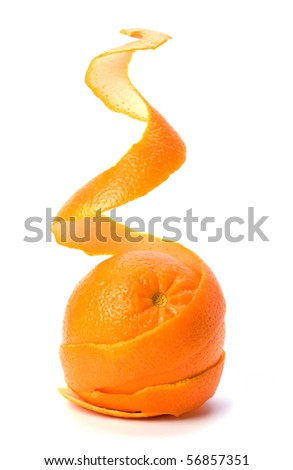 Stock foto: Orange With Double Skin Layer Isolated On White Background Safe