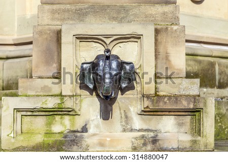 Stock fotó: Elefant Head At The Johannes Gutenberg Monument On The Southern