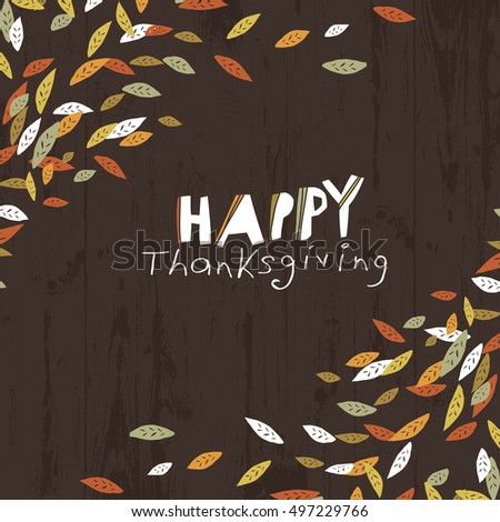 Happy Thanksgiving Logotype Leaf Cut Letters For Holiday Greet Stock fotó © pashabo