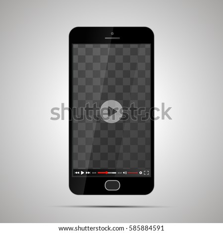 [[stock_photo]]: Mock Up Of Glossy Video Player With Transparent Place For Screen