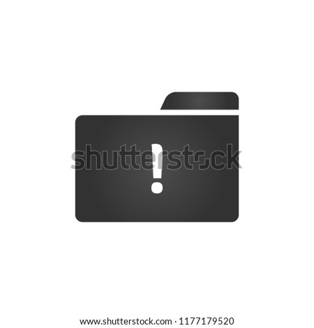 Stockfoto: Folder Icon With Exclemation Mark In Trendy Flat Style Isolated On White Background For Your Web Si