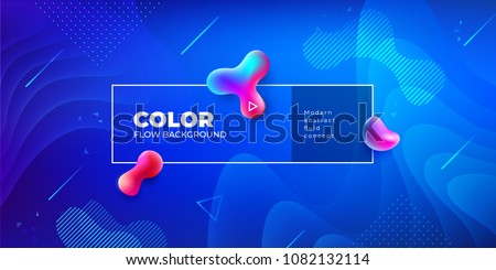 Stockfoto: Gradient Fluid Background Vector Digital Concept Business Print Ink Paint Liquid Design Illustra